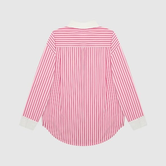 B.Sure Pink And White Striped Casual Shirt - Picture 2 of 4